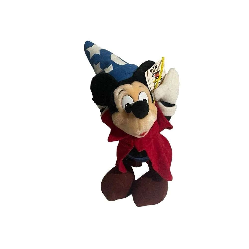 Mickey Mouse Sorcerer 12" Plush Stuffed Toy Fantasia Vintage With Tags Disney